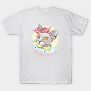 Beautiful Girl Cat T-Shirt